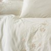 Cotton Box 3D Nakışlı Saten Çift Kişilik Nevresim Takımı Aira Ekru