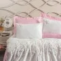 Cotton Box 3D Nakışlı Saten Çift Kişilik Nevresim Takımı Jolie Pembe