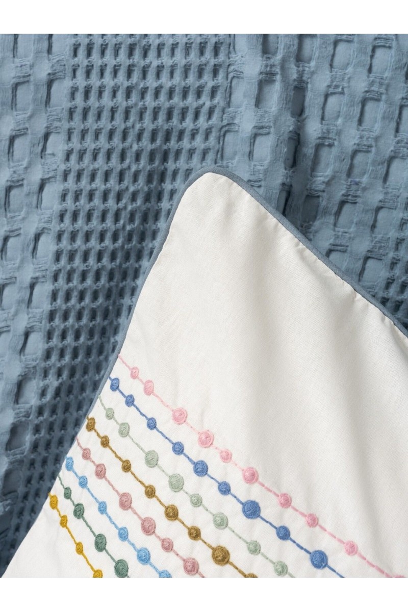 Cotton Box Aura Çift Kişilik Pike Takımı Pebble indigo detay görseli