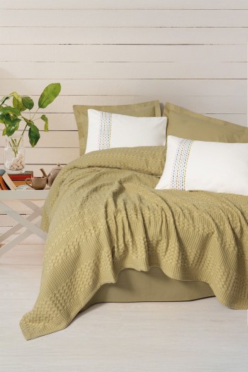 Cotton Box Aura Tek Kişilik Takımı Pebble Hardal