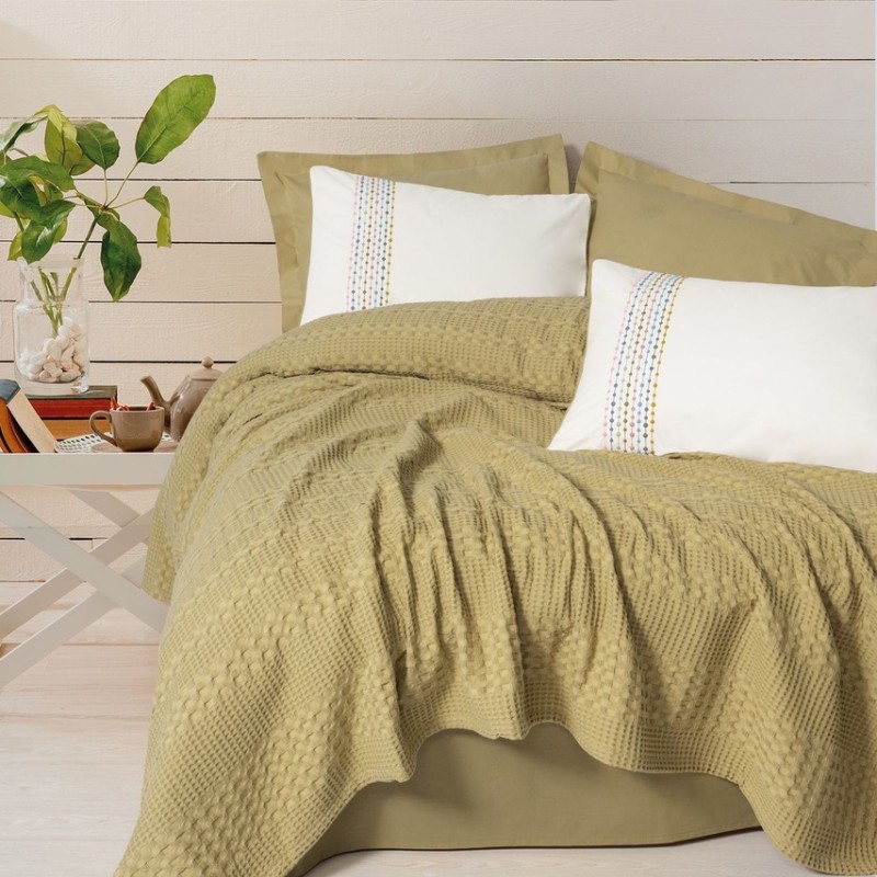 Cotton Box Aura Tek Kişilik Takımı Pebble Hardal