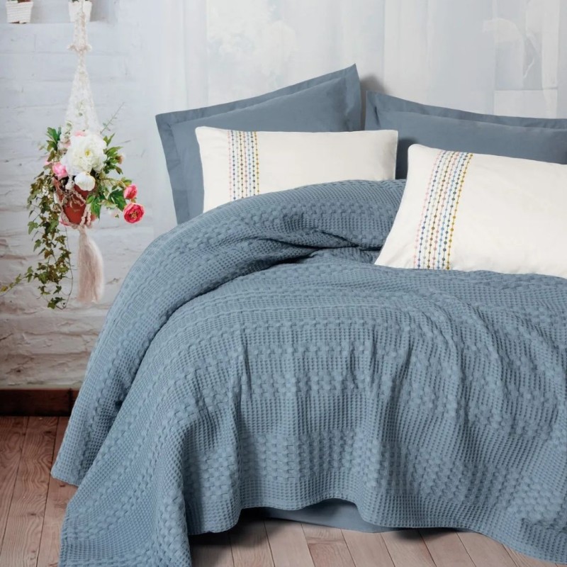 Cotton Box Aura Tek Kişilik Takımı Pebble indigo