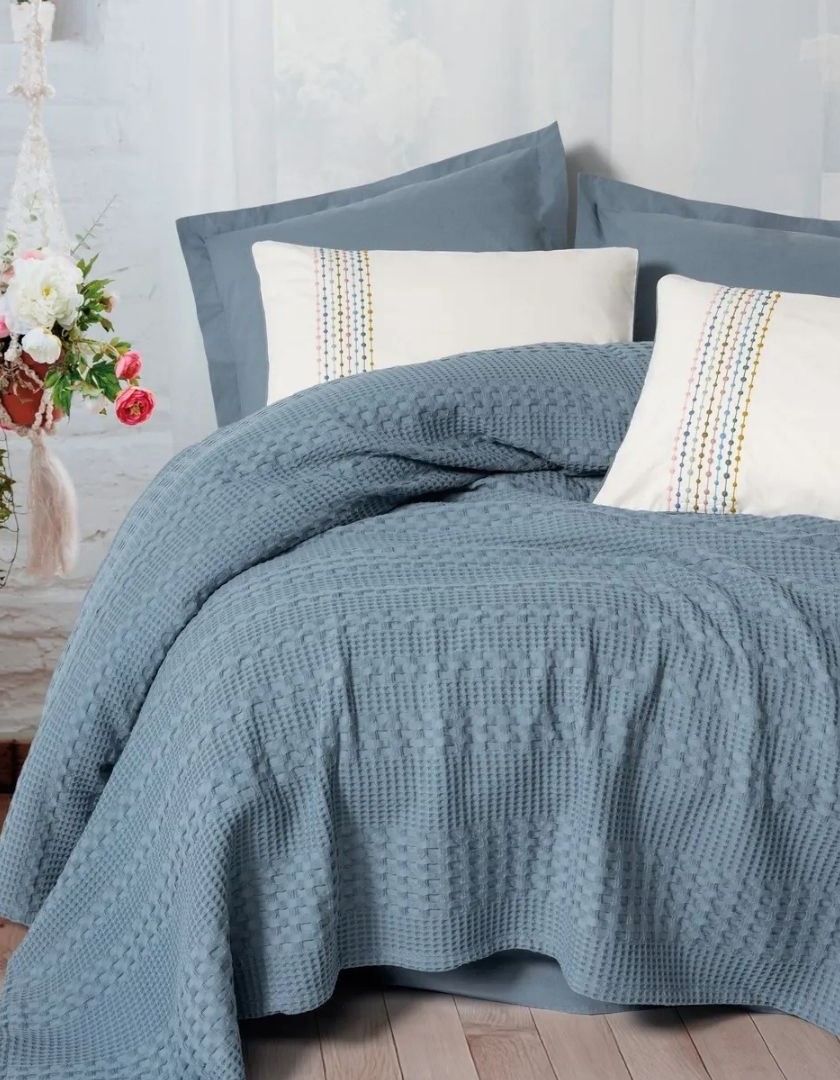 Cotton Box Aura Tek Kişilik Takımı Pebble indigo