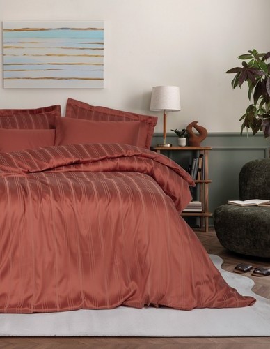 Cotton Box Bambu Çift Kişilik Nevresim Takımı Kiremit Cotton Box Bambu Çift Kişilik Nevresim Takımı Kiremit