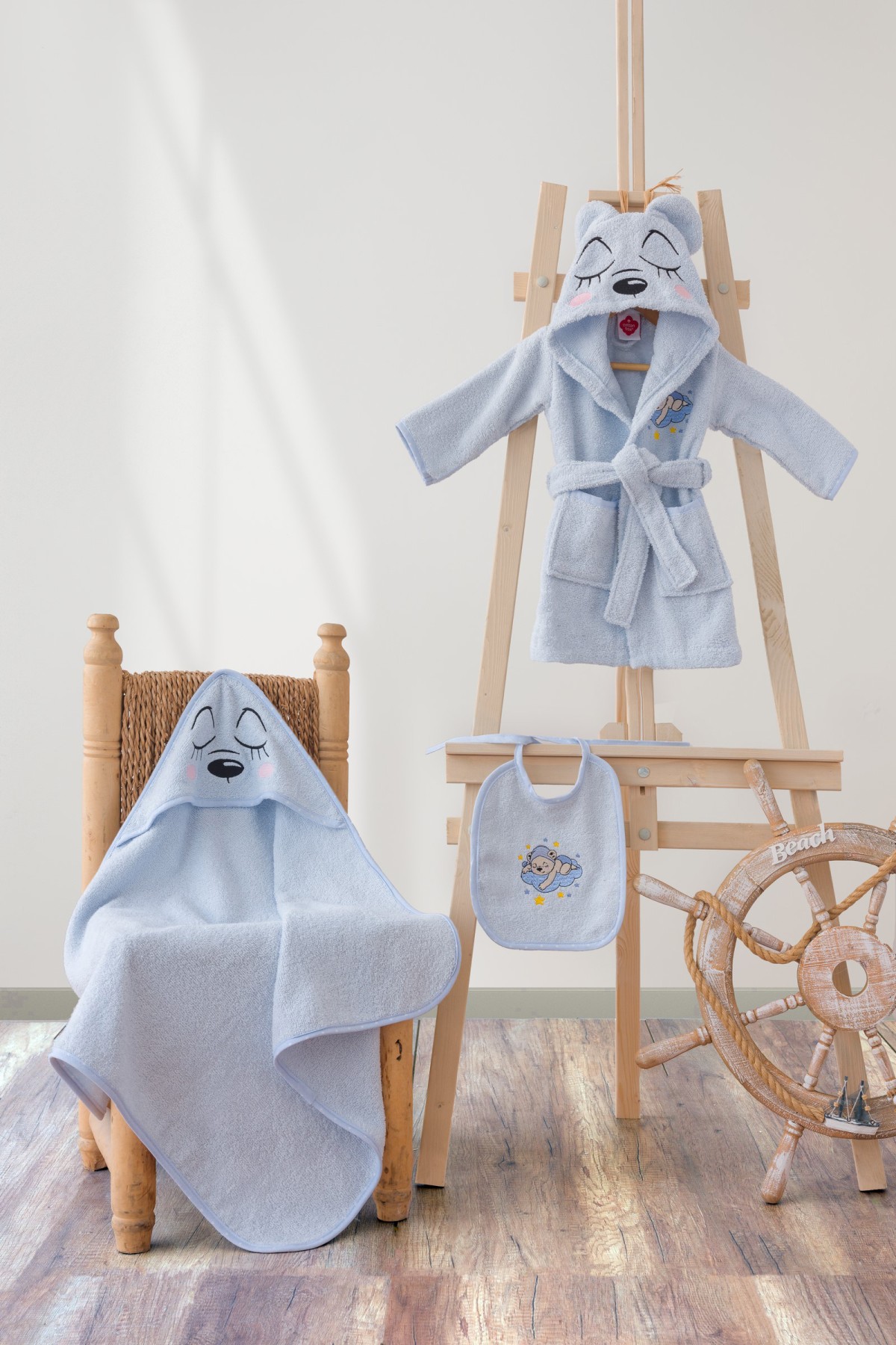 Cotton Box Bebek Havlu Takimi Bear Mavi Cotton Box Bebek Havlu Takimi Bear Mavi