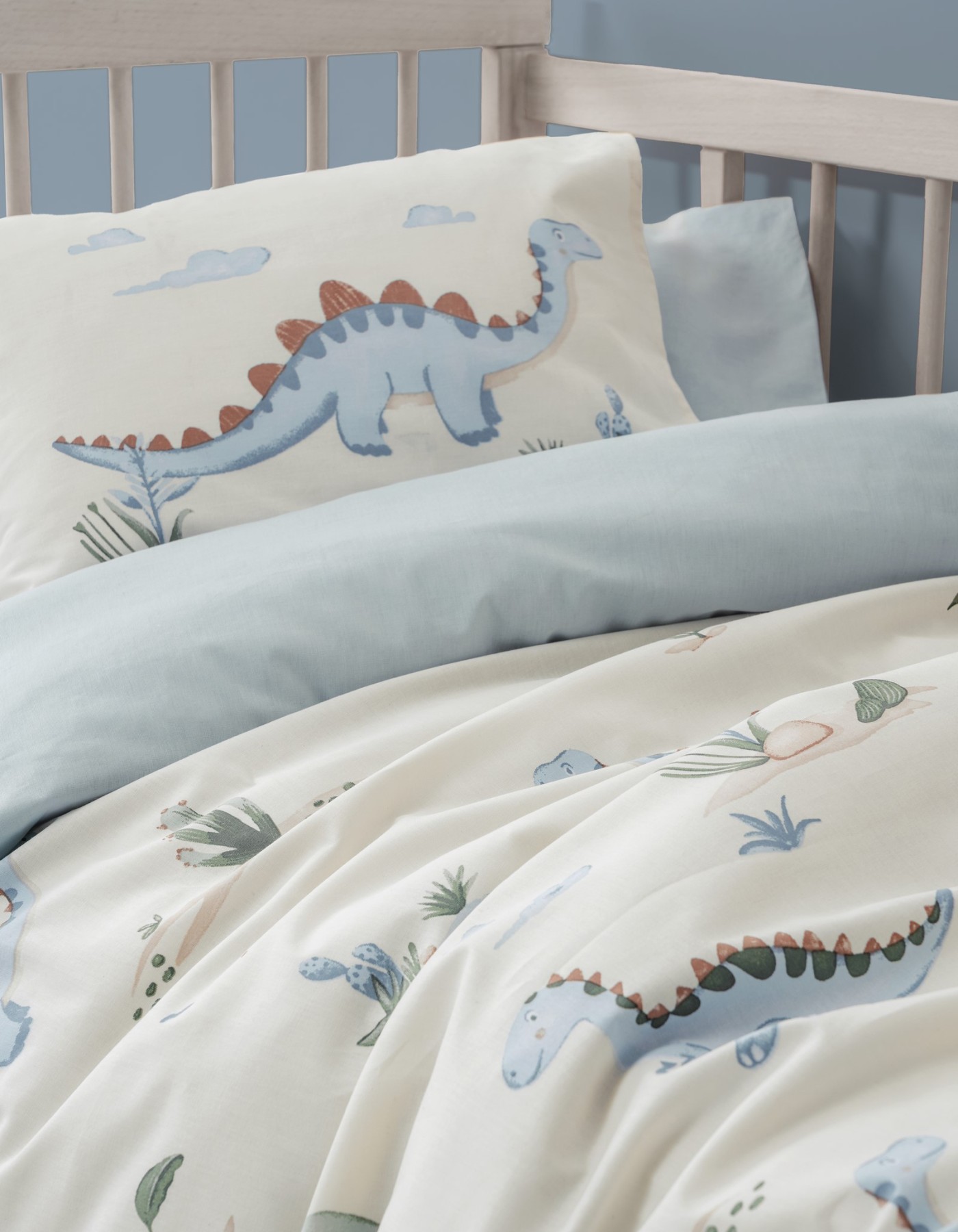 Cotton Box Bebek Nevresim Takimi Dinoro Mavi