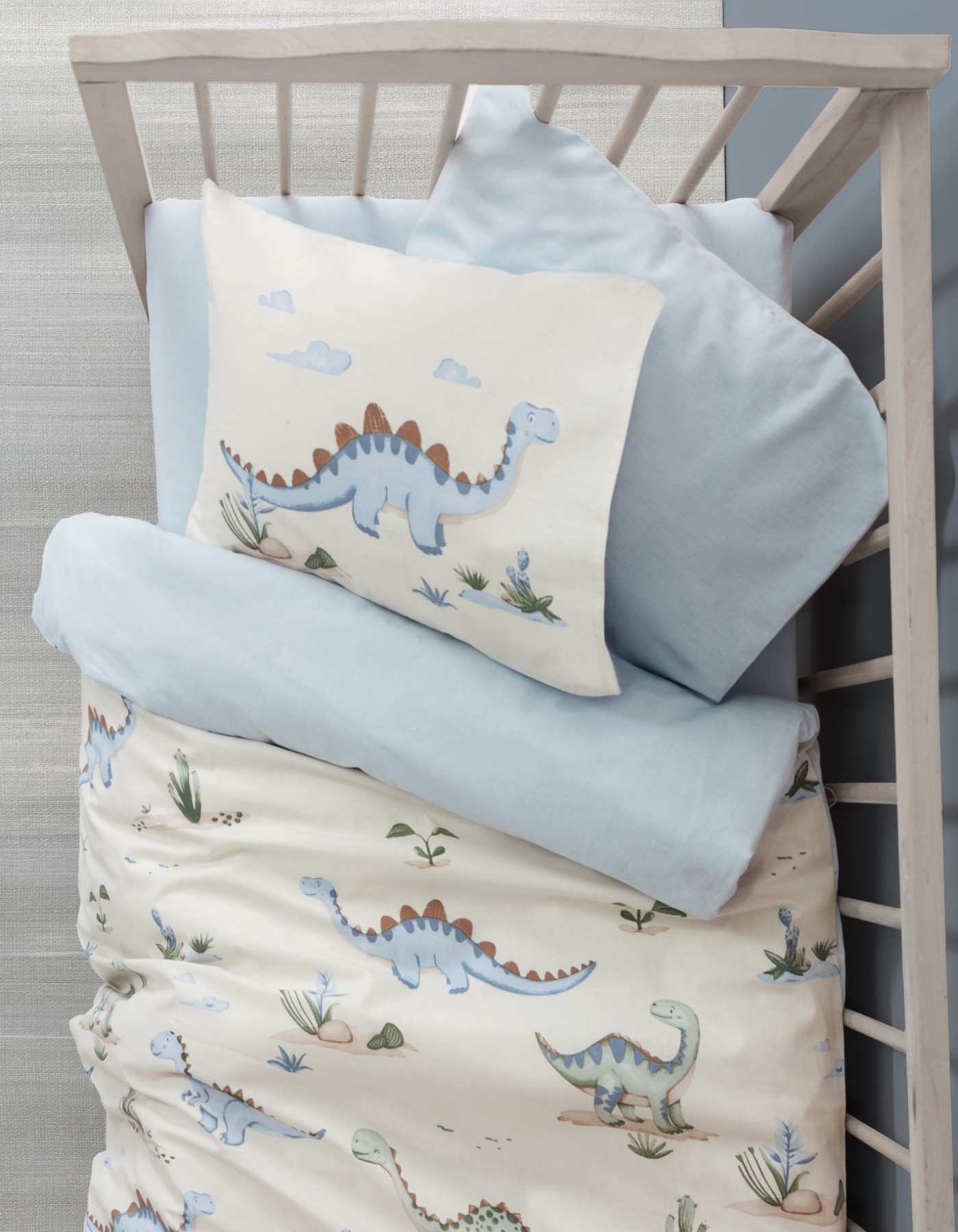 Cotton Box Bebek Nevresim Takimi Dinoro Mavi