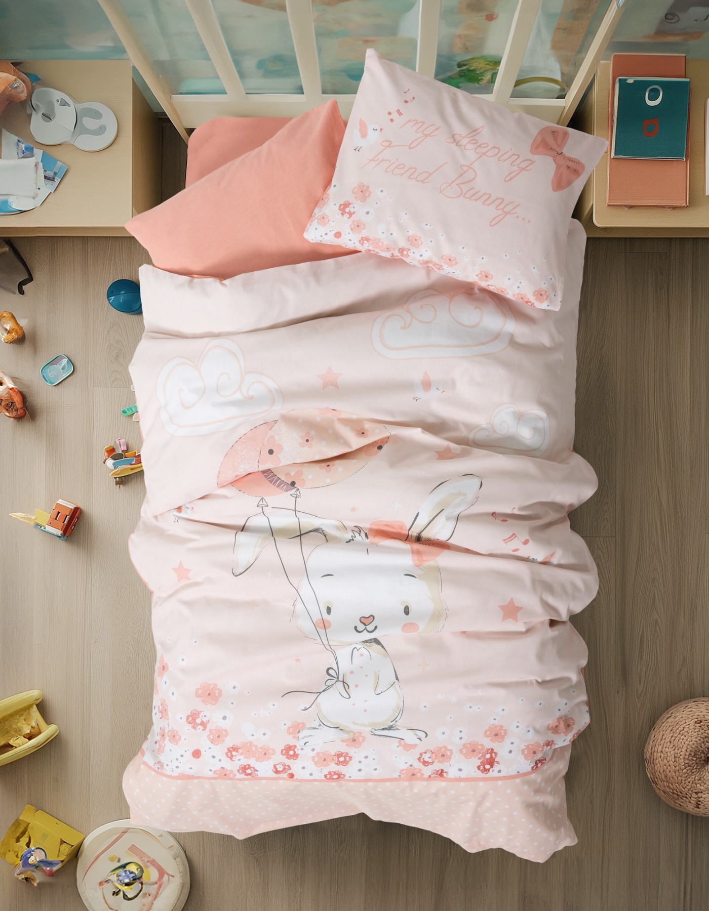 Cotton Box Bebek Nevresim Takimi Rapeti Somon