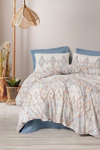 Cotton Box Bohem Serisi Çift Kişilik Nevresim Takımı Zanora indigo