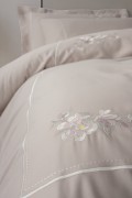 Cotton Box Brode Nakışlı Saten Çift Kişilik Nevresim Takımı Alameda Lila görseli 2