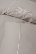Cotton Box Brode Nakışlı Saten Çift Kişilik Nevresim Takımı Alameda Lila görseli 3