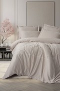 Cotton Box Brode Nakışlı Saten Çift Kişilik Nevresim Takımı Alameda Lila