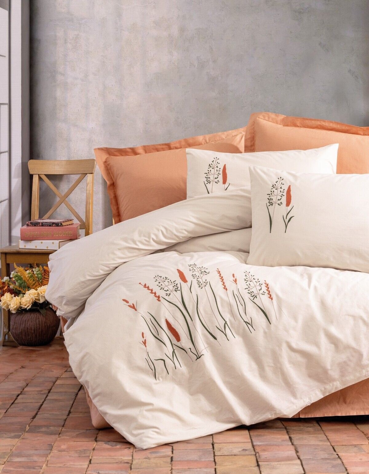 Cotton Box Brode Serisi Çift Kişilik Nevresim Takımı Maia Karamel Cotton Box Brode Serisi Çift Kişilik Nevresim Takımı Maia Karamel