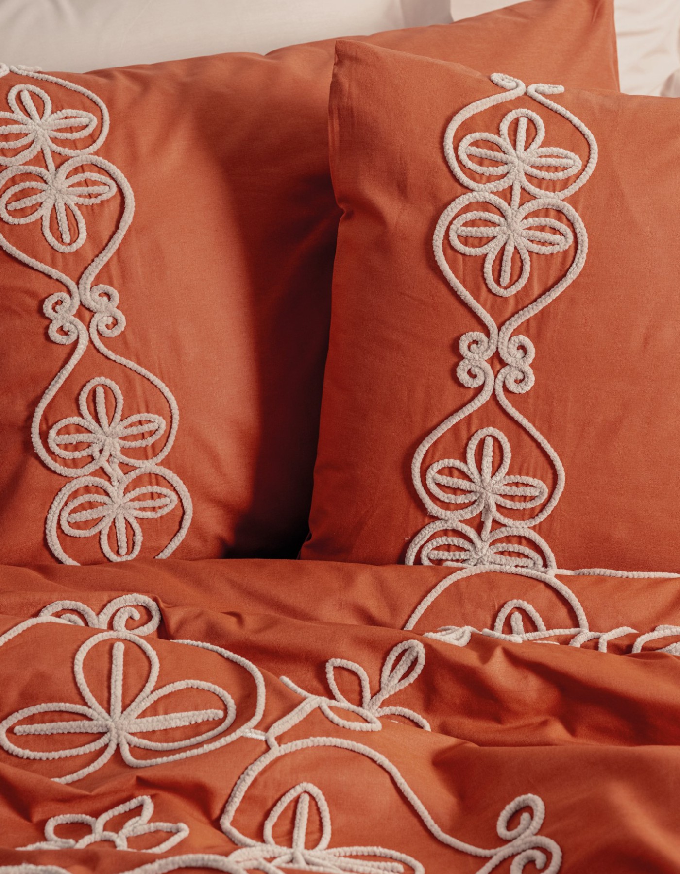 Cotton Box Brode Serisi Çift Kişilik Nevresim Takımı Tiva Bej