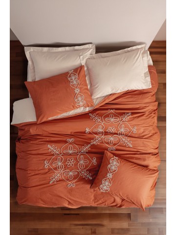 Cotton Box Brode Serisi Çift Kişilik Nevresim Takımı Tiva Bej
