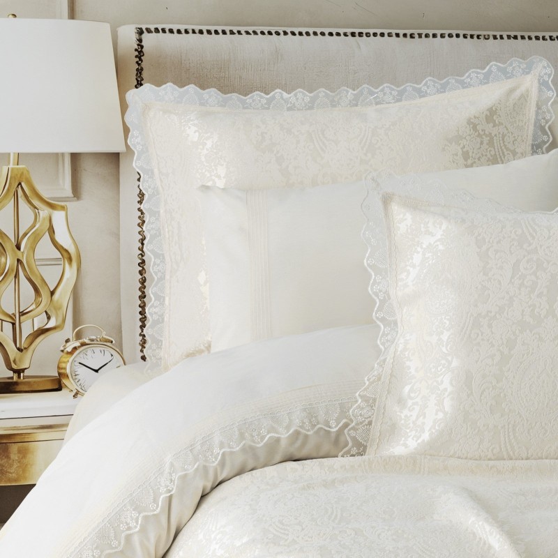 Cotton Box Chi Çift Kişilik Pikeli Nevresim Takımı Velora Krem