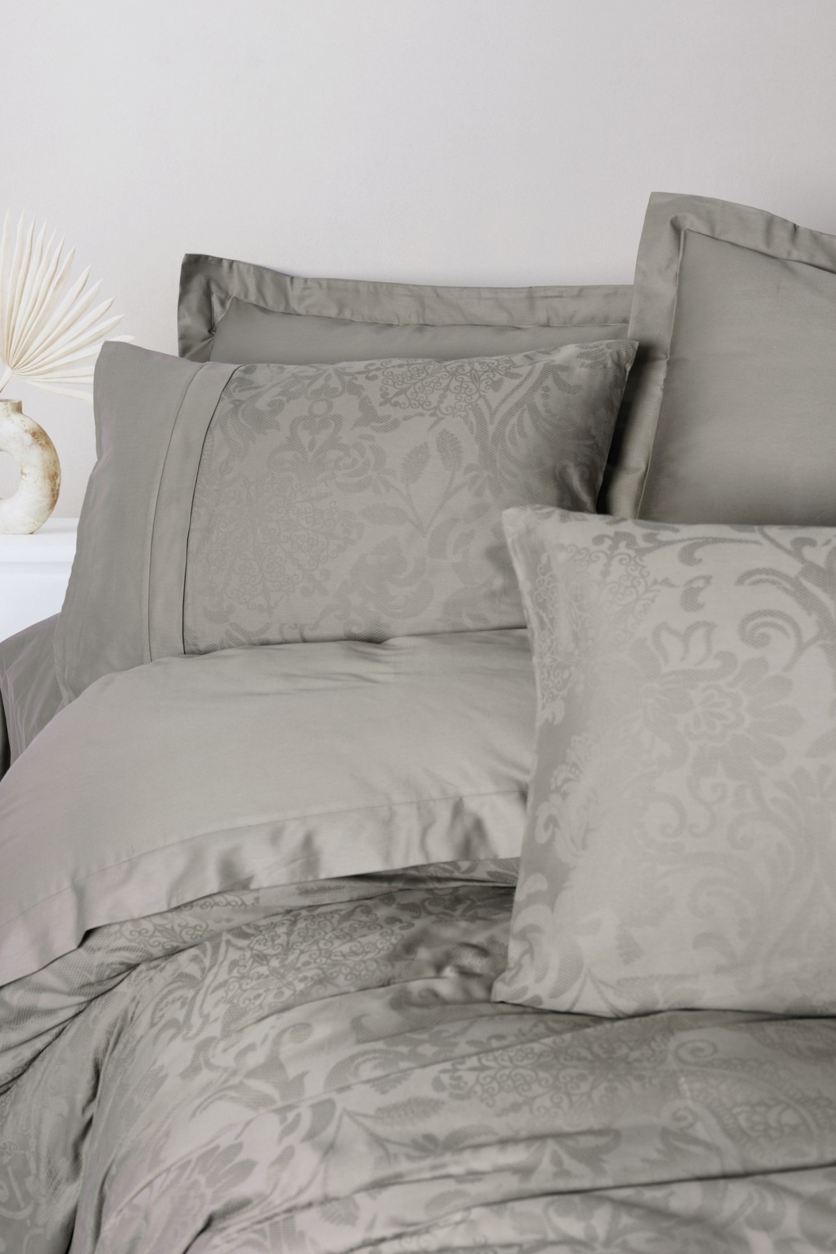 Cotton Box Çift Kişilik Jakarlı Pamuk Saten Nevresim Takımı Demure Vizon