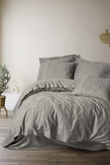 Cotton Box Çift Kişilik Jakarlı Pamuk Saten Nevresim Takımı Demure Vizon