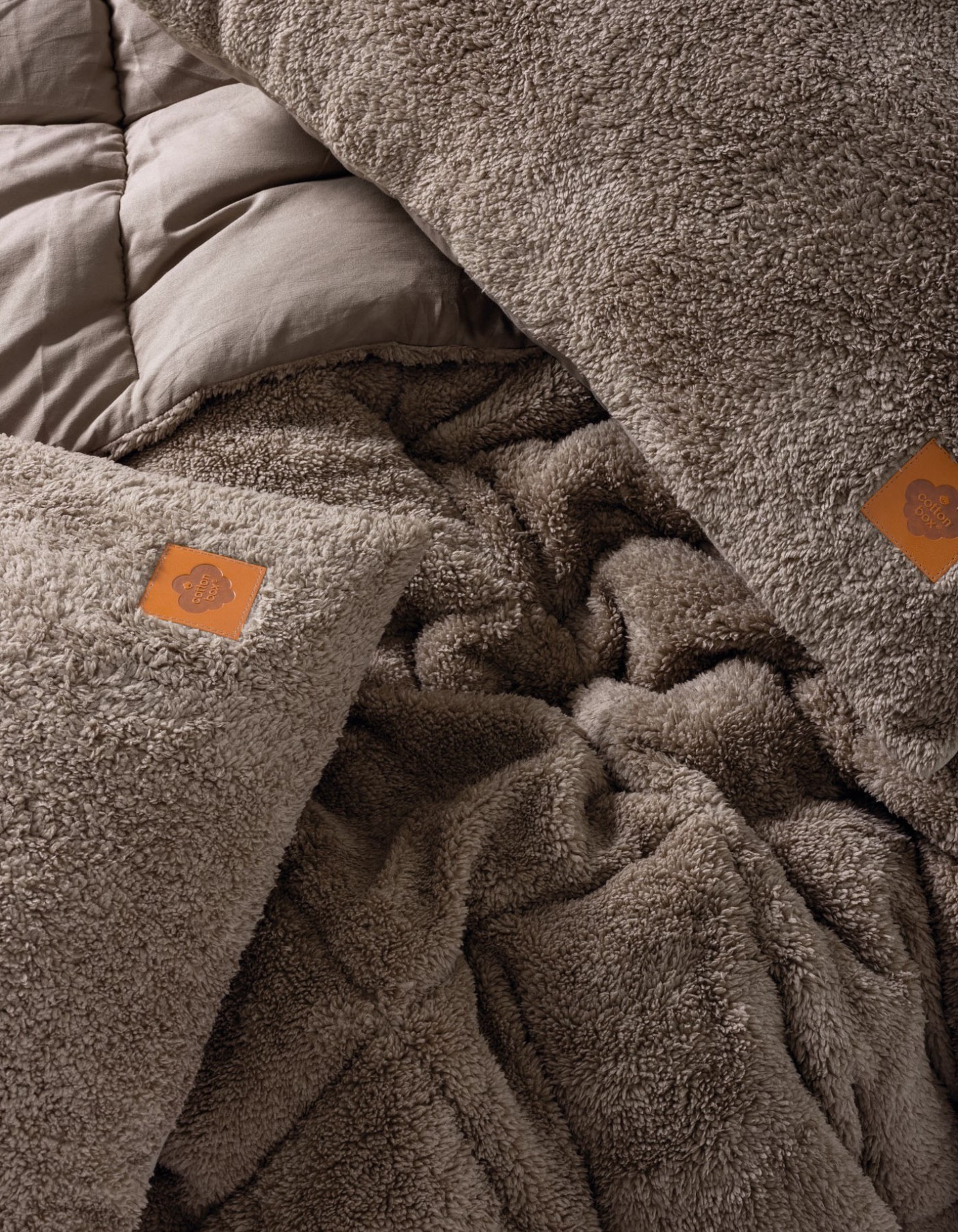 Cotton Box Çift Kişilik Peluş Yorgan Seti Bej 195x215 cm