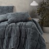 Cotton Box Çift Kişilik Peluş Yorgan Seti Gri 195x215 cm