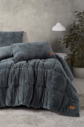 Cotton Box Çift Kişilik Peluş Yorgan Seti Gri 195x215 cm