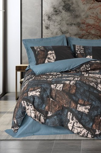 Cotton Box Dark Çift Kişilik Nevresim Takimi Senso Petrol