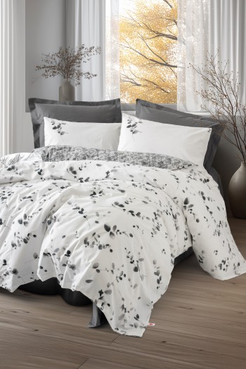 Cotton Box Dual Çift Kişilik Nevresim Takimi Elaria Antrasit