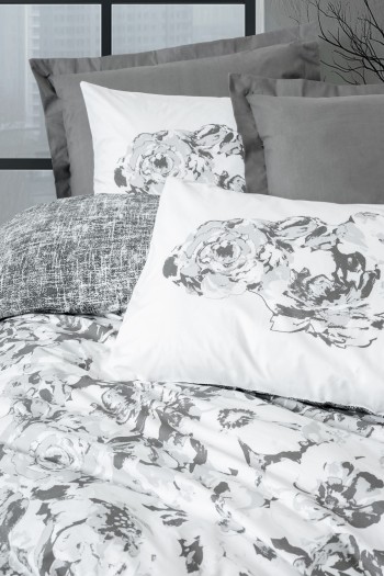 Cotton Box Dual Çift Kişilik Nevresim Takimi Florva Antrasit