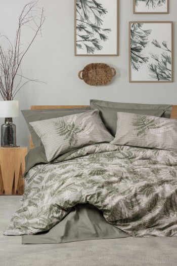 Cotton Box Dual Çift Kişilik Nevresim Takimi Frond Haki