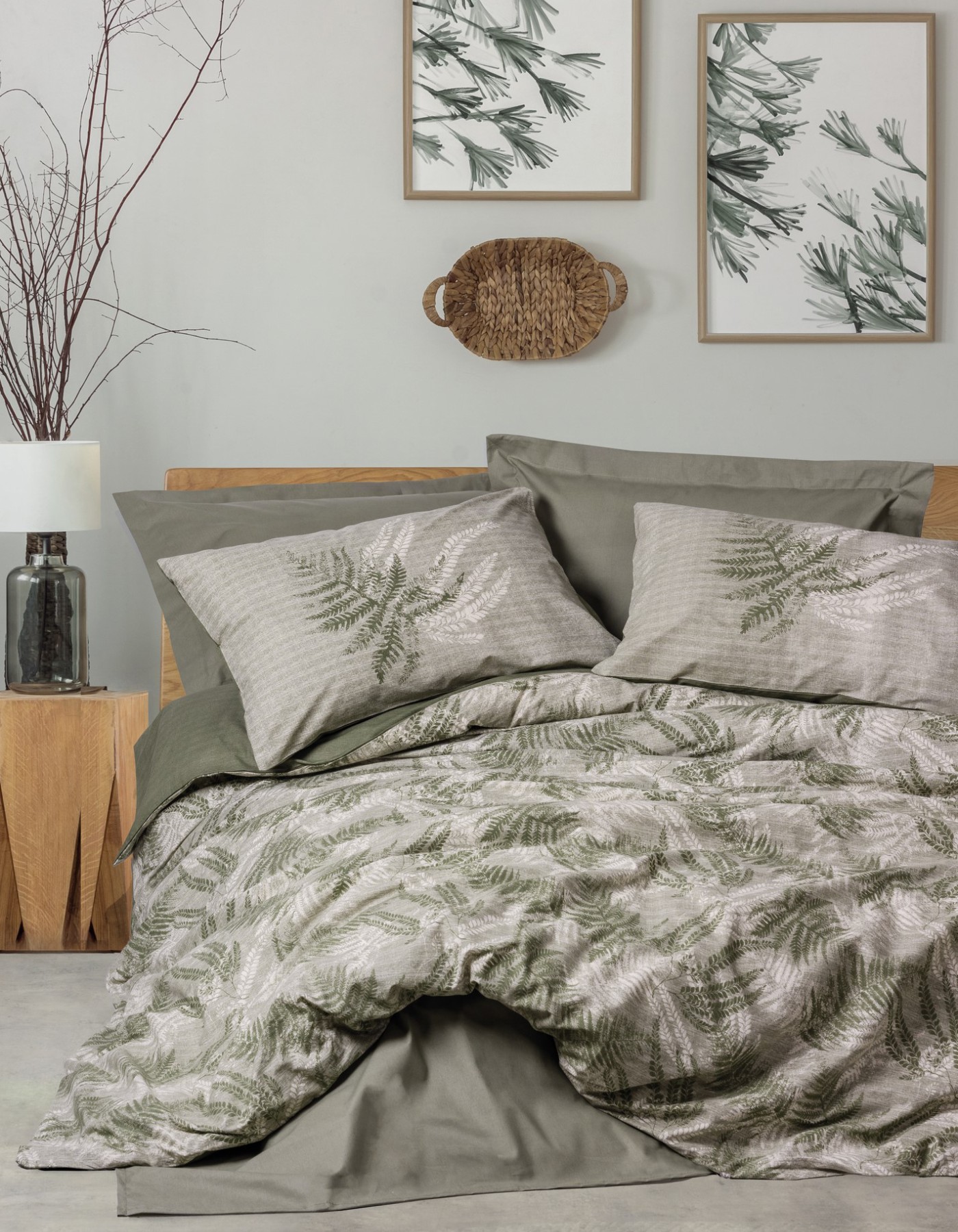 Cotton Box Dual Tek Kişilik Nevresim Takımı Frond Haki Cotton Box Dual Tek Kişilik Nevresim Takımı Frond Haki