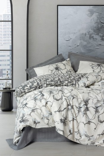 Cotton Box Dual Tek Kişilik Nevresim Takımı Hilaris Antrasit