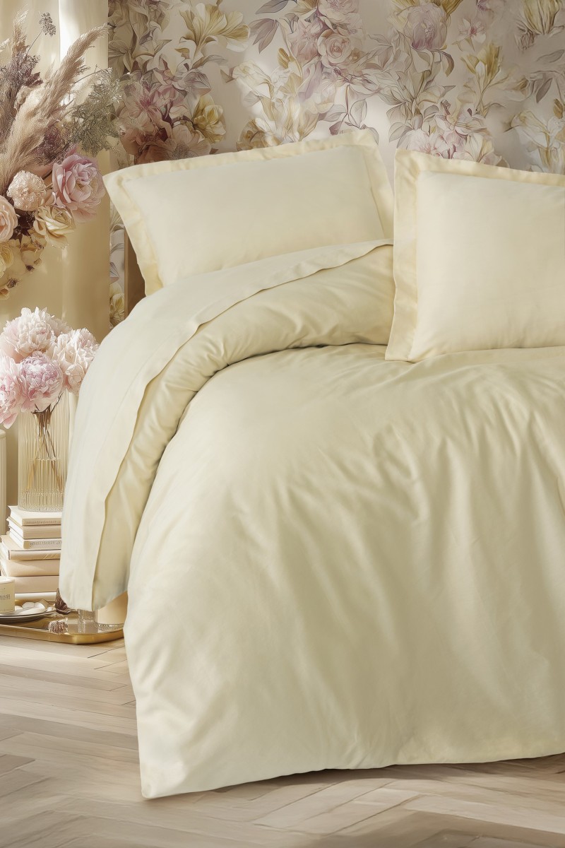 Cotton Box Elegant Saten Çift Kişilik Nevresim Takımı Bej