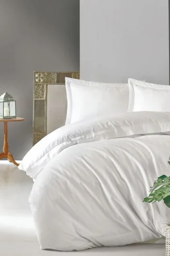 Cotton Box Elegant Saten Çift Kişilik Nevresim Takımı Beyaz Cotton Box Elegant Saten Çift Kişilik Nevresim Takımı Beyaz