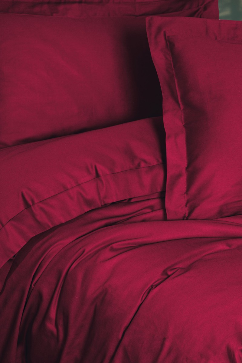Cotton Box Elegant Saten Çift Kişilik Nevresim Takımı Bordo detay görseli