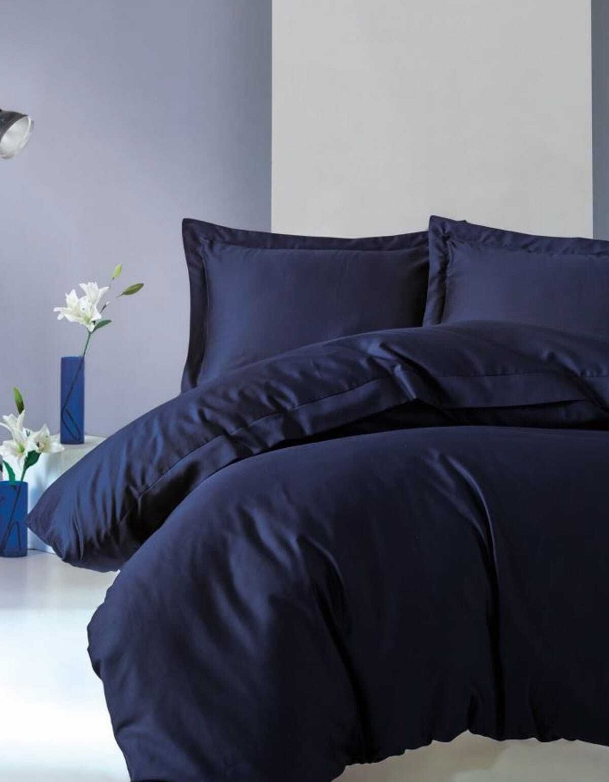 Cotton Box Elegant Saten Çift Kişilik Nevresim Takımı Lacivert Cotton Box Elegant Saten Çift Kişilik Nevresim Takımı Lacivert