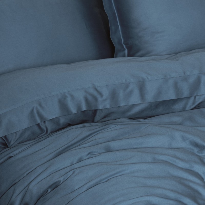 Cotton Box Elegant Saten Çift Kişilik Nevresim Takımı Mavi