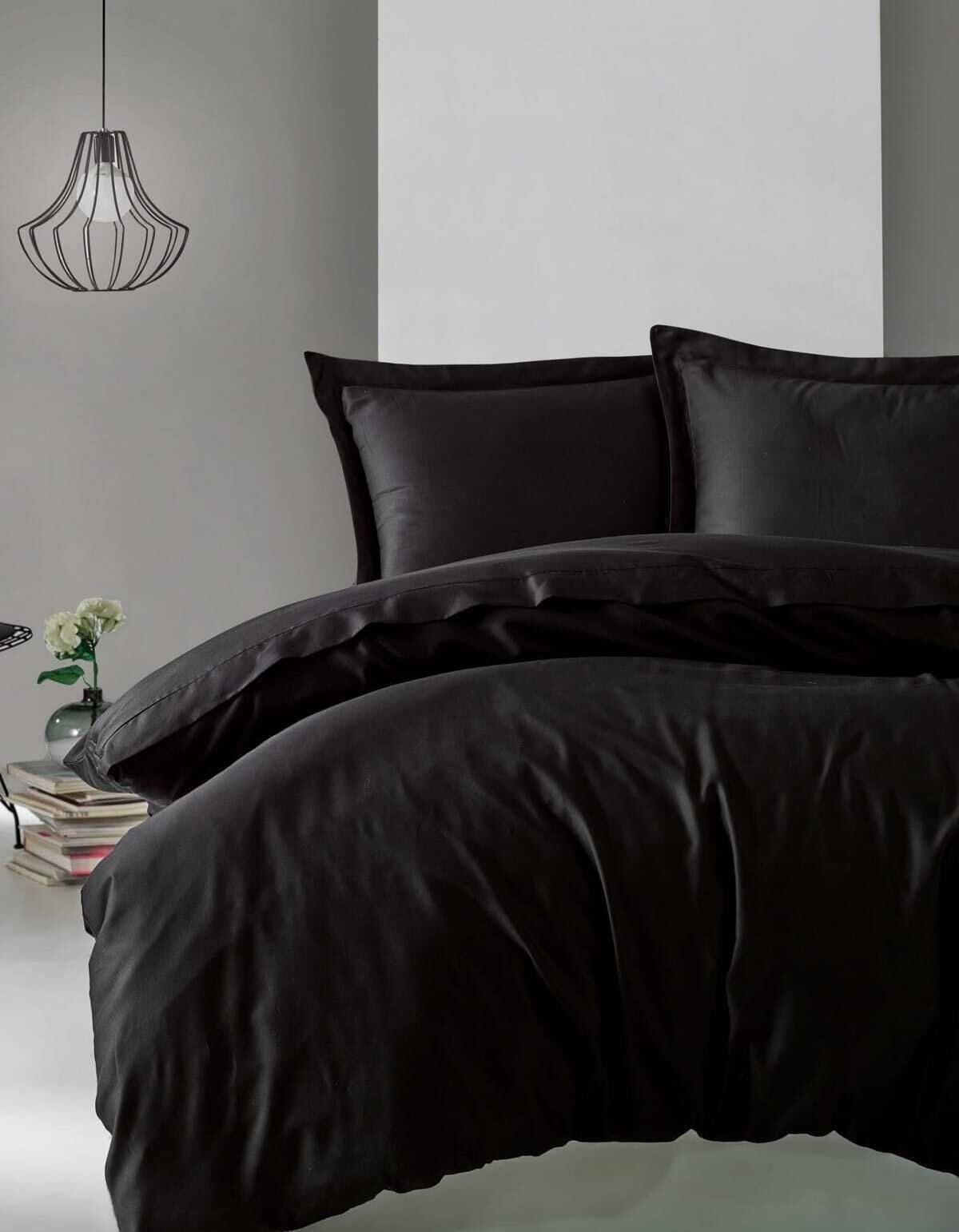 Cotton Box Elegant Saten Çift Kişilik Nevresim Takımı Siyah Cotton Box Elegant Saten Çift Kişilik Nevresim Takımı Siyah