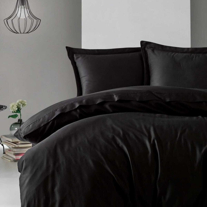 Cotton Box Elegant Saten Çift Kişilik Nevresim Takımı Siyah Cotton Box Elegant Saten Çift Kişilik Nevresim Takımı Siyah
