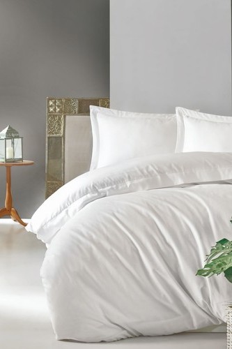 Cotton Box Elegant Saten Tek Kişilik Nevresim Takımı Beyaz