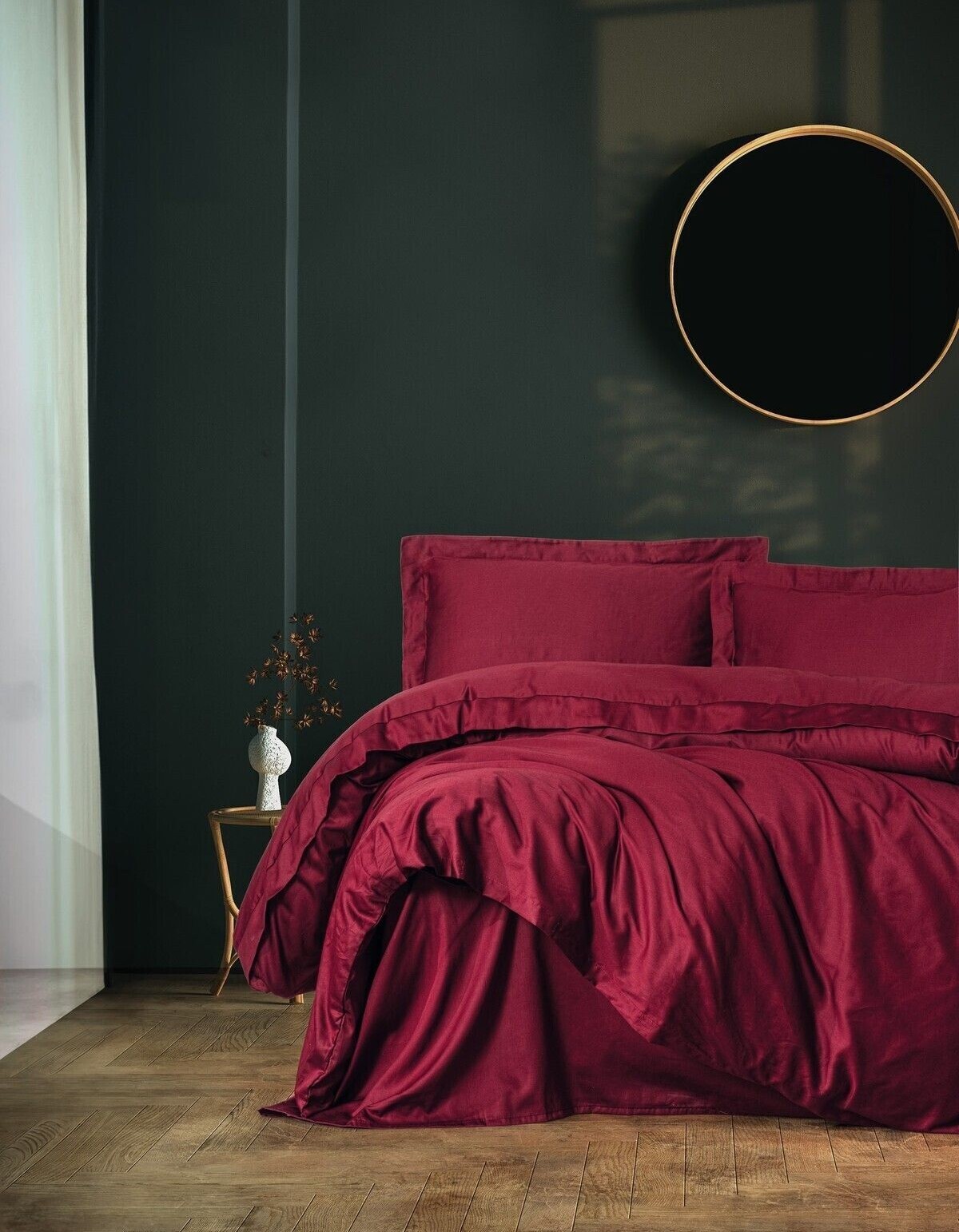 Cotton Box Elegant Saten Tek Kişilik Nevresim Takımı Bordo