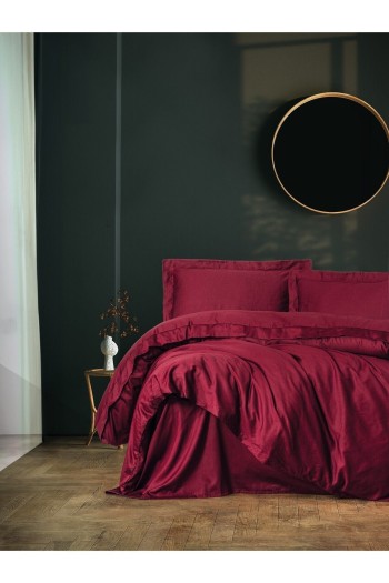 Cotton Box Elegant Saten Tek Kişilik Nevresim Takımı Bordo