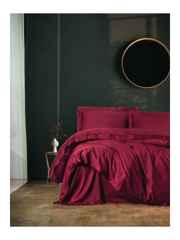 Cotton Box Elegant Saten Tek Kişilik Nevresim Takımı Bordo