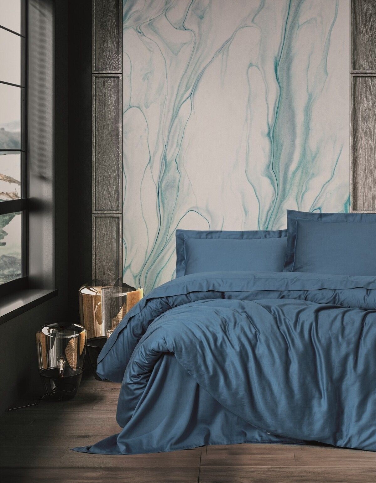 Cotton Box Elegant Saten Tek Kişilik Nevresim Takımı Mavi