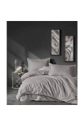 Cotton Box Elegant Stripe Çift Kişilik Nevresim Takımı Saten Bej