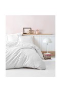 Cotton Box Elegant Stripe Çift Kişilik Nevresim Takımı Saten Beyaz