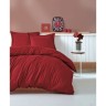 Cotton Box Elegant Stripe Çift Kişilik Nevresim Takımı Saten Bordo