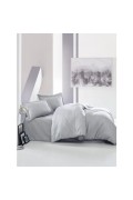 Cotton Box Elegant Stripe Çift Kişilik Nevresim Takımı Saten Gri