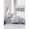 Cotton Box Elegant Stripe Çift Kişilik Nevresim Takımı Saten Gri