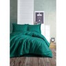 Cotton Box Elegant Stripe Çift Kişilik Nevresim Takımı Saten Petrol