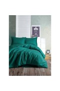 Cotton Box Elegant Stripe Çift Kişilik Nevresim Takımı Saten Petrol görseli 2
